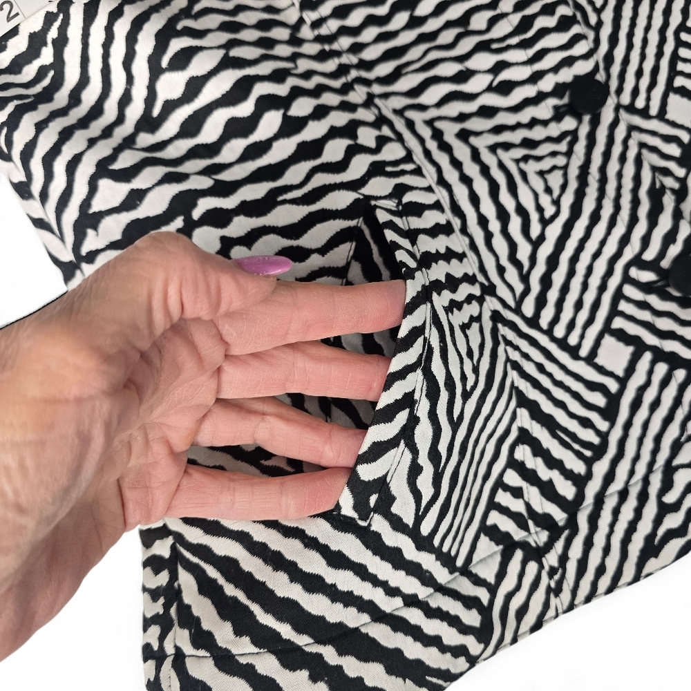 Ruby Rd Geometric Print Button Up Jacket Size 12 - image 5